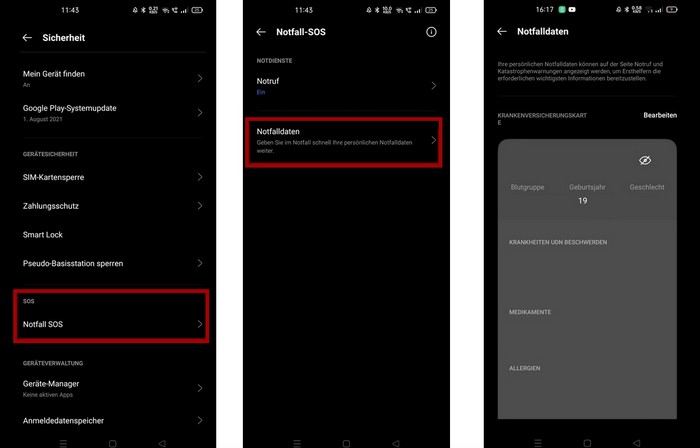 Notfallinformationen am Handy Notfallinformationen am Handy