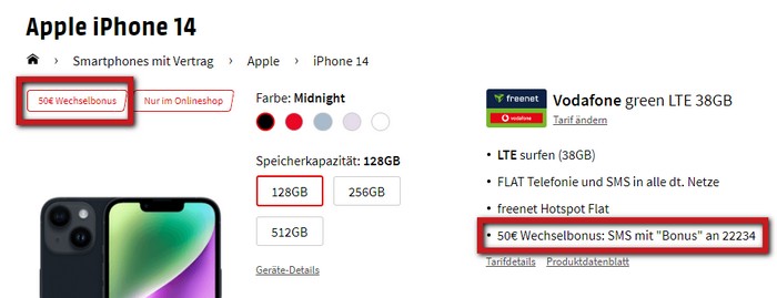 freenet Wechselbonus