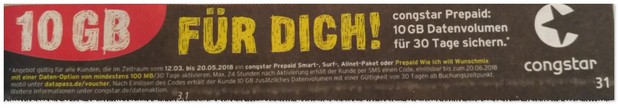 congstar Datenvolumen geschenkt