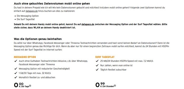 congstar Messaging-Option congstar Messaging-Option