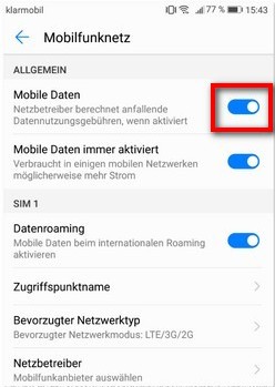 Handy ohne mobile Daten Handy ohne mobile Daten