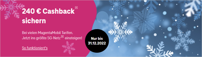 240 € Cashback bei der Telekom für MagentaMobil-Neuverträge im Winter 2022