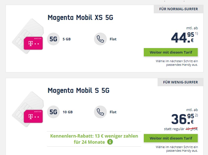 freenet Magenta Mobil Tarife