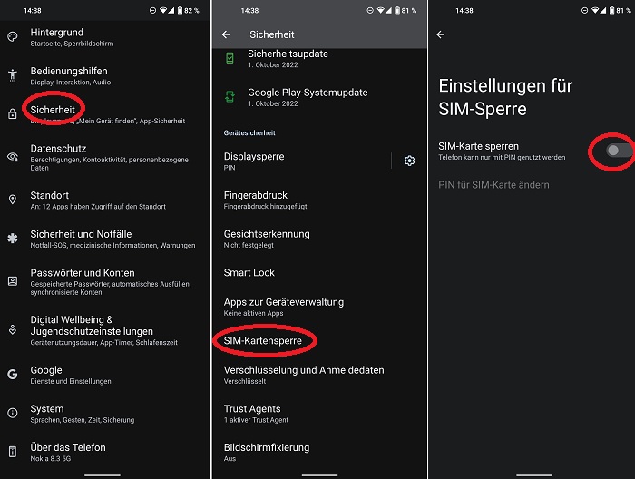 SIM-Karten-PIN bei anderen Android-Handys abschalten