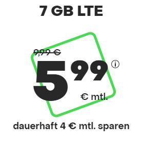 handyvertrag.de 7 GB für 5,99 €