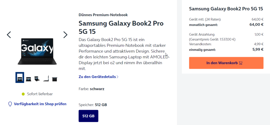 Samsung Galaxy Book2 Pro 5G 15