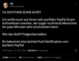 PayPal Betrug dokumentiert auf Twitter