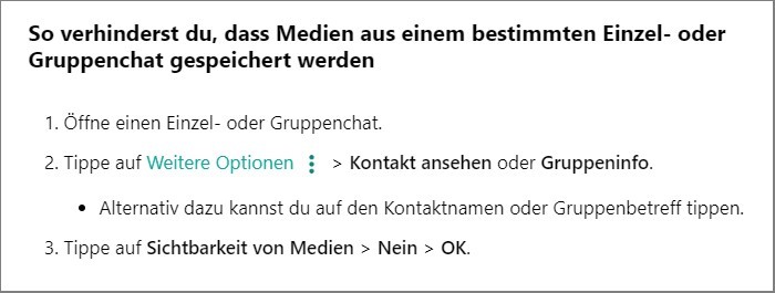 WhatsApp Medien speichern