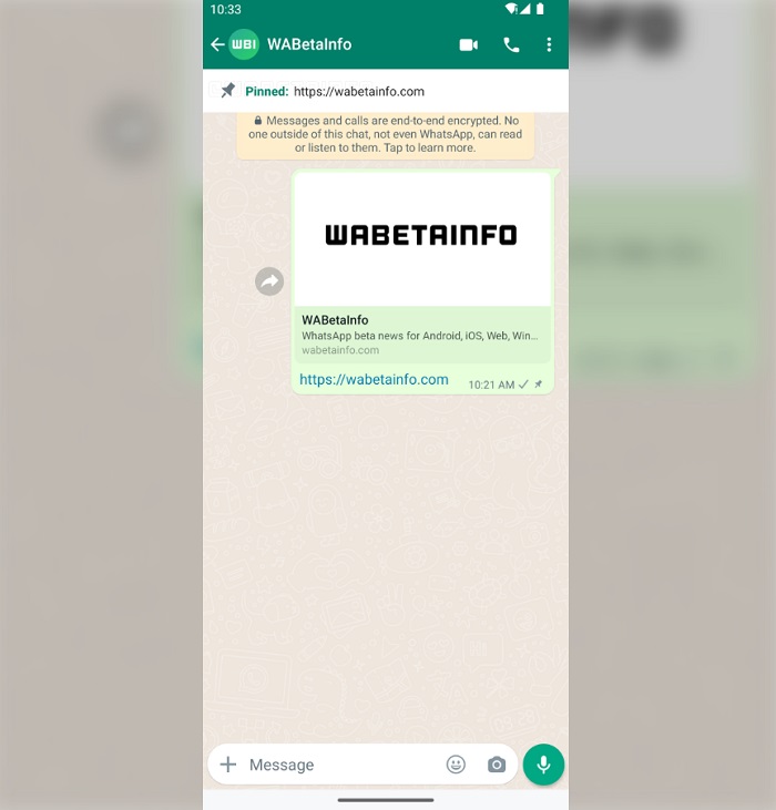 So sieht das Anpinnen in WhatsApp aus