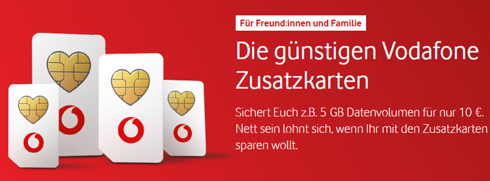 Vodafone Zusatzkarte