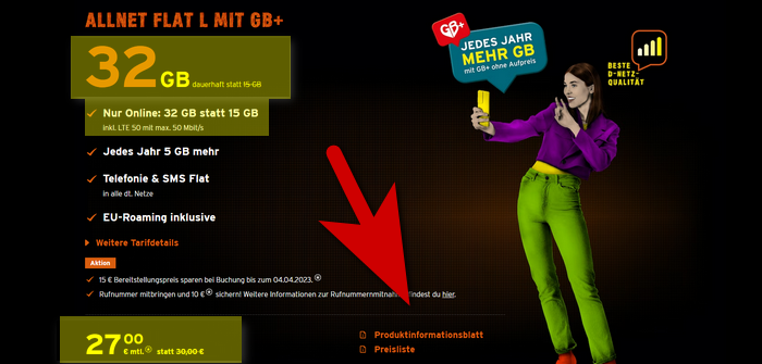 Produktinfoblatt von congstar Produktinfoblatt von congstar vs. Tarifdetails