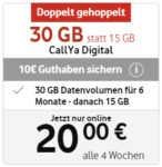 Vodafone CallYa Digital - Allnet-Flat + 30 GB 5G im Vodafone-Netz mit 20 € Grundgebühr