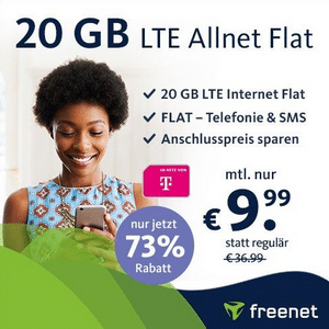freenet green 20 GB für 9,99 €