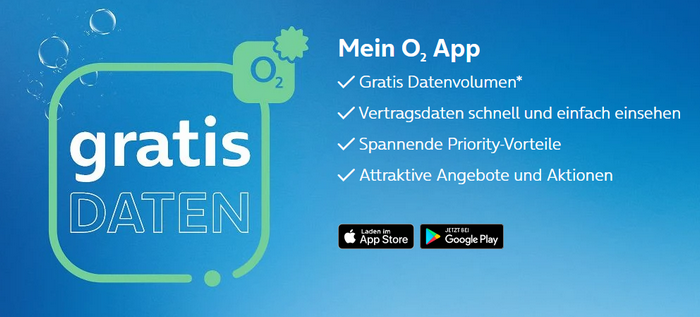 Mein o2 App mit gratis Datenvolumen