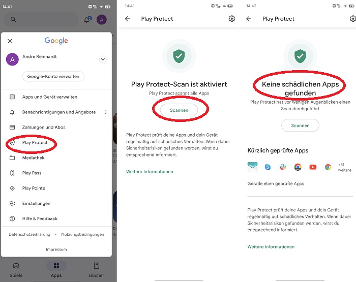 Play Protect schützt Android