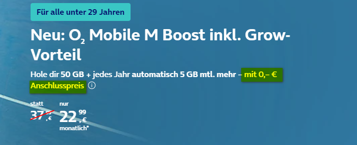 o2 Anschlusspreis Aktion: 39,99 € geschenkt