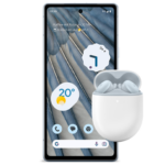 Pixel 7a blau mit Buds A