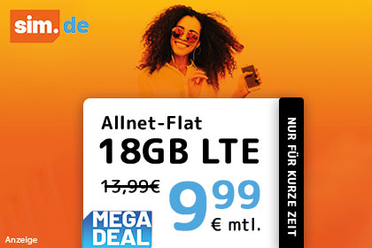 handyvetrag Tarif-Aktion mit 18 GB und 9,99 Euro
