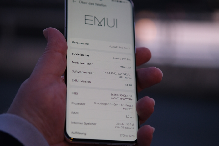EMUI 13.1 im Huawei P60 Pro