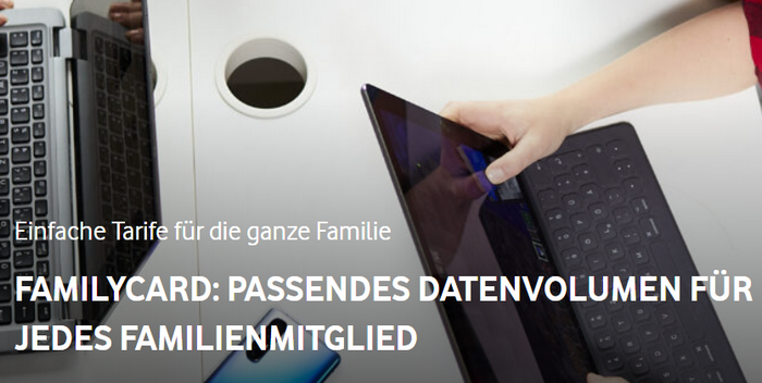 Vodafone Zusatzkarte wird zur FamilyCard Vodafone Zusatzkarte wird zur FamilyCard