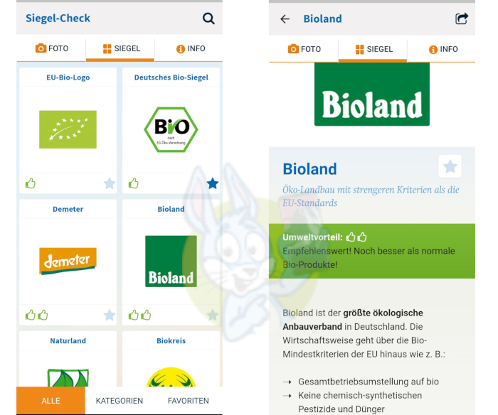NABU Siegelcheck-App Bio Siegel nachhaltig