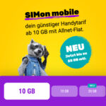 SIMon mobile Zubuchoptionen