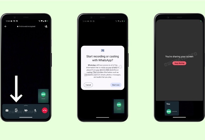 WhatsApp Screen Sharing in Aktion