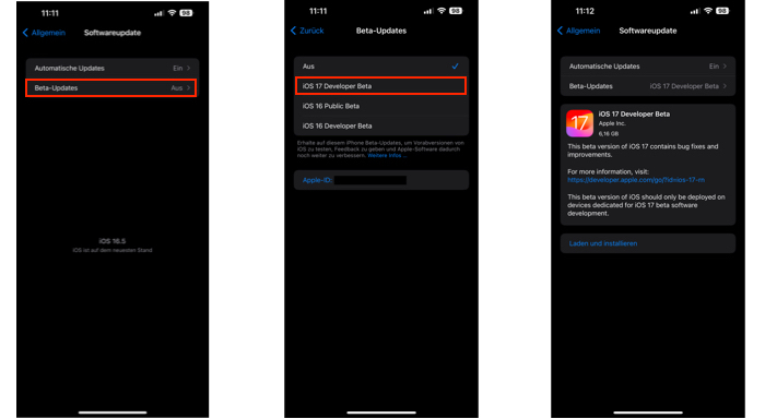 iOS 17 Beta installieren auf iPhone und iPad