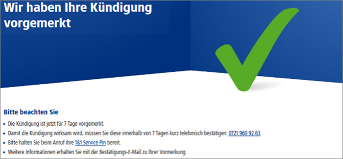 1&1 Kündigung vormerken (Bild: 1und1.de)