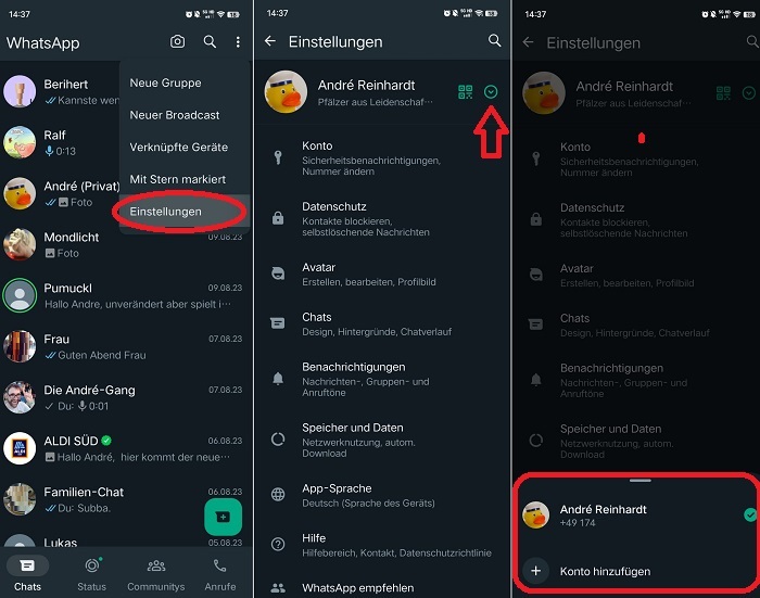 WhatsApp Multi-Account finden