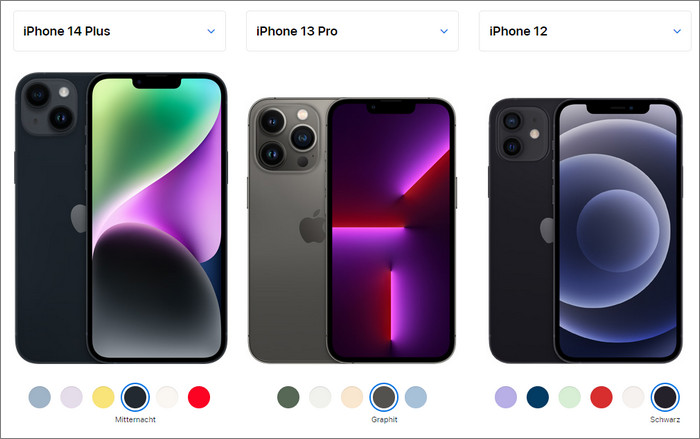 iPhone Mitternacht Farbe
