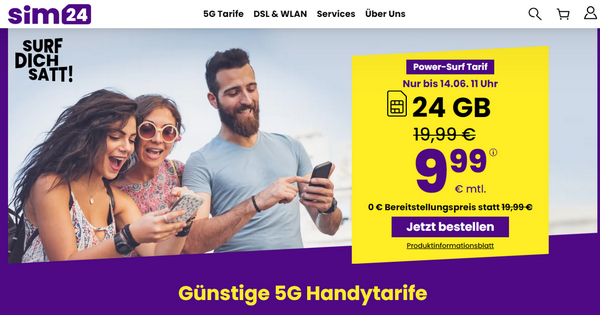 Tarifmarke sim24 gestartet