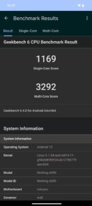 Geekbench-Ergebnis. (Screenshot)