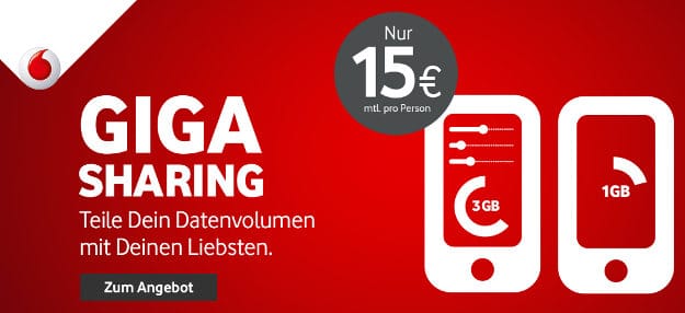 Vodafone Gigasharing Teile Das Datenvolumen Deines Vodafone Tarifs