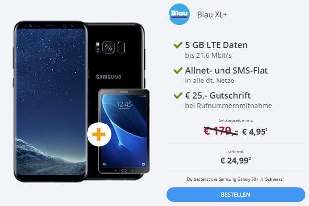 Samsung Galaxy S8 Plus + Blau Allnet XL