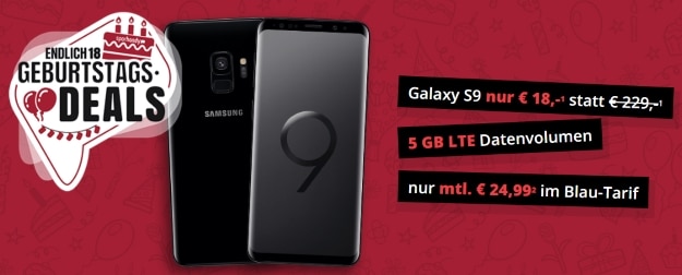Samsung Galaxy S9 (Plus) + Blau Allnet XL bei Sparhandy