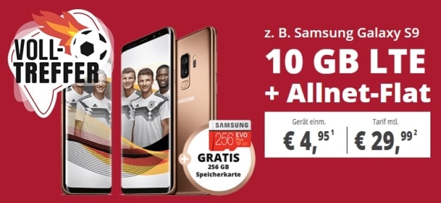 Samsung Galaxy S9 + o2 Free M bei Sparhandy