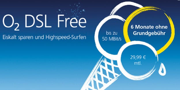 o2 DSL Tarife XS, S, Free & L: Neuer VDSL-Tarife o2 DSL Free ohne Fair-Use-Mechanik & halbes Jahr ohne Grundgebühr