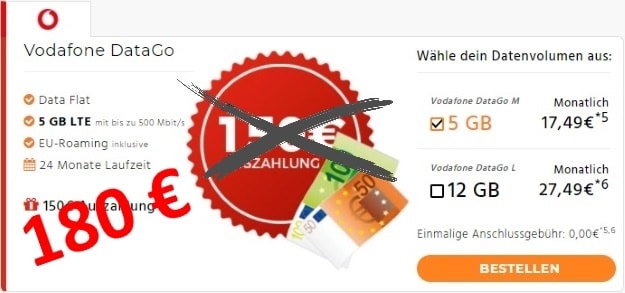 Vodafone Data Go M bei Handyflash