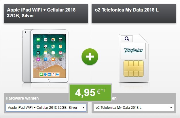 Apple iPad 2018 LTE + o2 my Data L bei Modeo