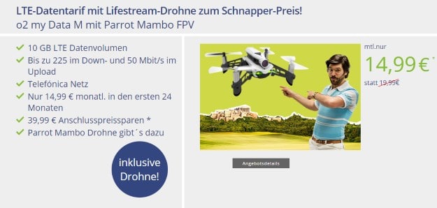 o2 my Data M + Parrot Mambo FPV Mini-Drohne bei mobilcom-debitel