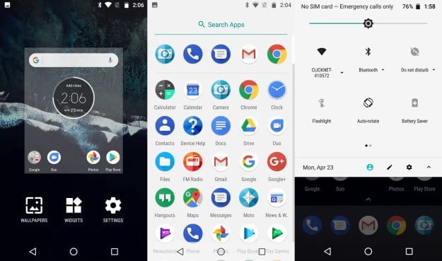 Motorola Moto X4 Oberfläche von Android One