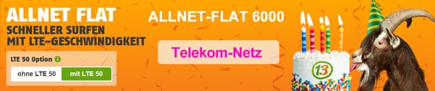 Jetzt im Telekom-Netz! klarmobil Allnet-Flat 6000