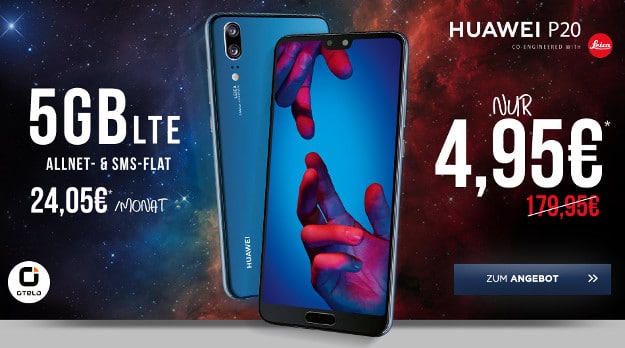 Huawei P20 + otelo Fan-Tarif Classic Speed bei Handyflash