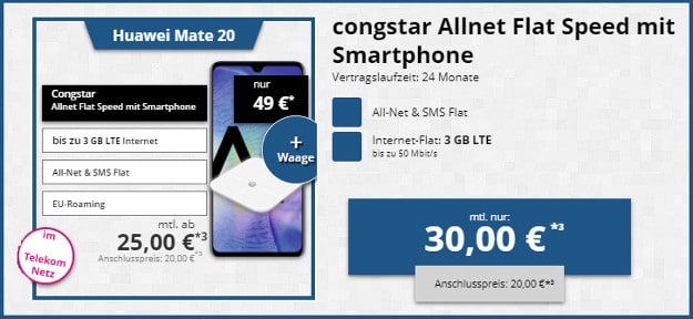 Huawei Mate 20 + congstar Allnet-Flat