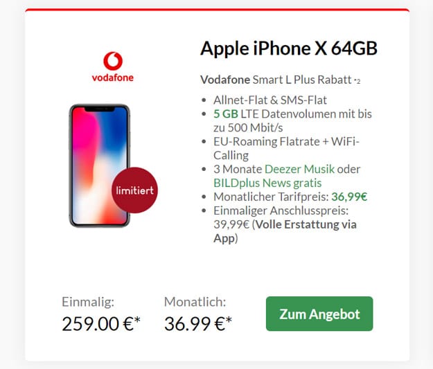 iPhone X + Vodafone Smart L Plus