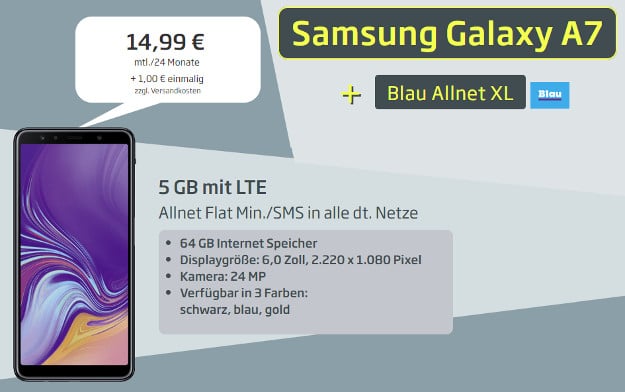 Samsung Galaxy A7 (2018) + Blau Allnet XL