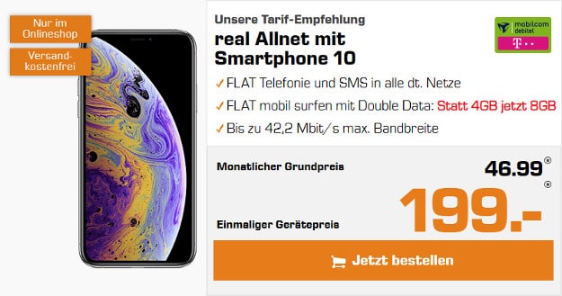 iPhone Xs + mobilcom-debitel Telekom real Allnet