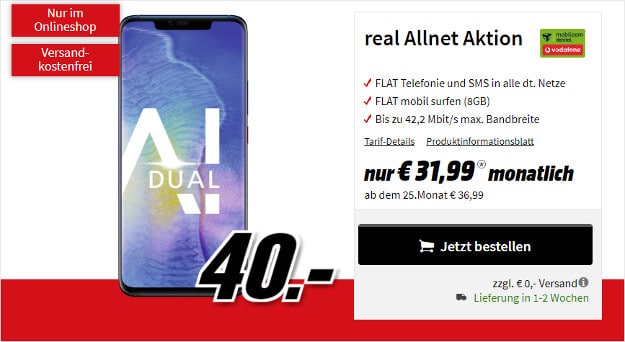 huawei mate 20 pro + vodafone real allnet (mobilcom-debitel)