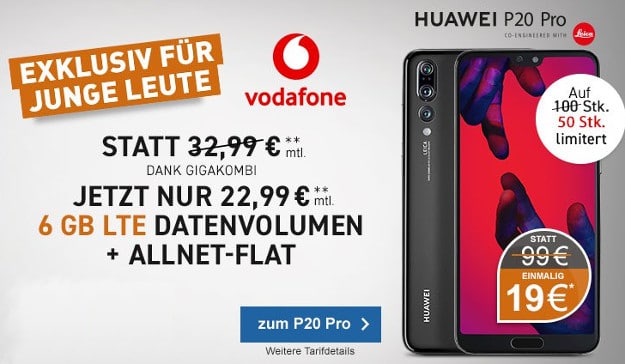 p20 pro + vodafone young m gigakombi